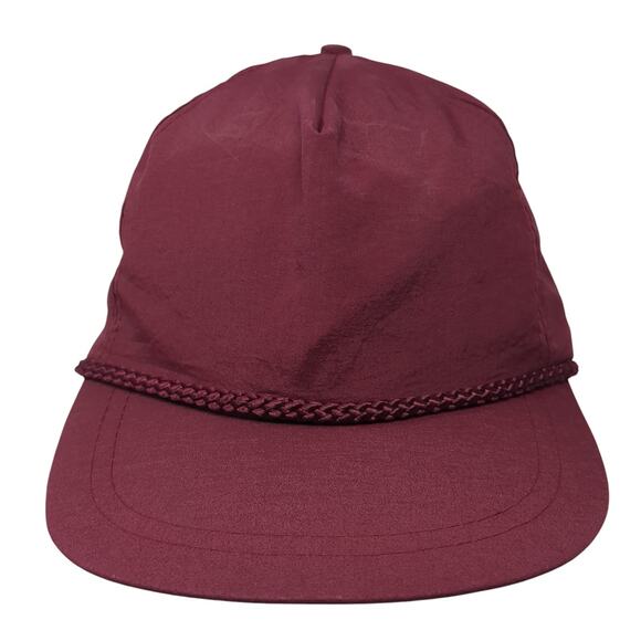 KC Snapback Hat Red One Size Adjustable Lightweight 5 Panel Rope Blank - Picture 1 of 10